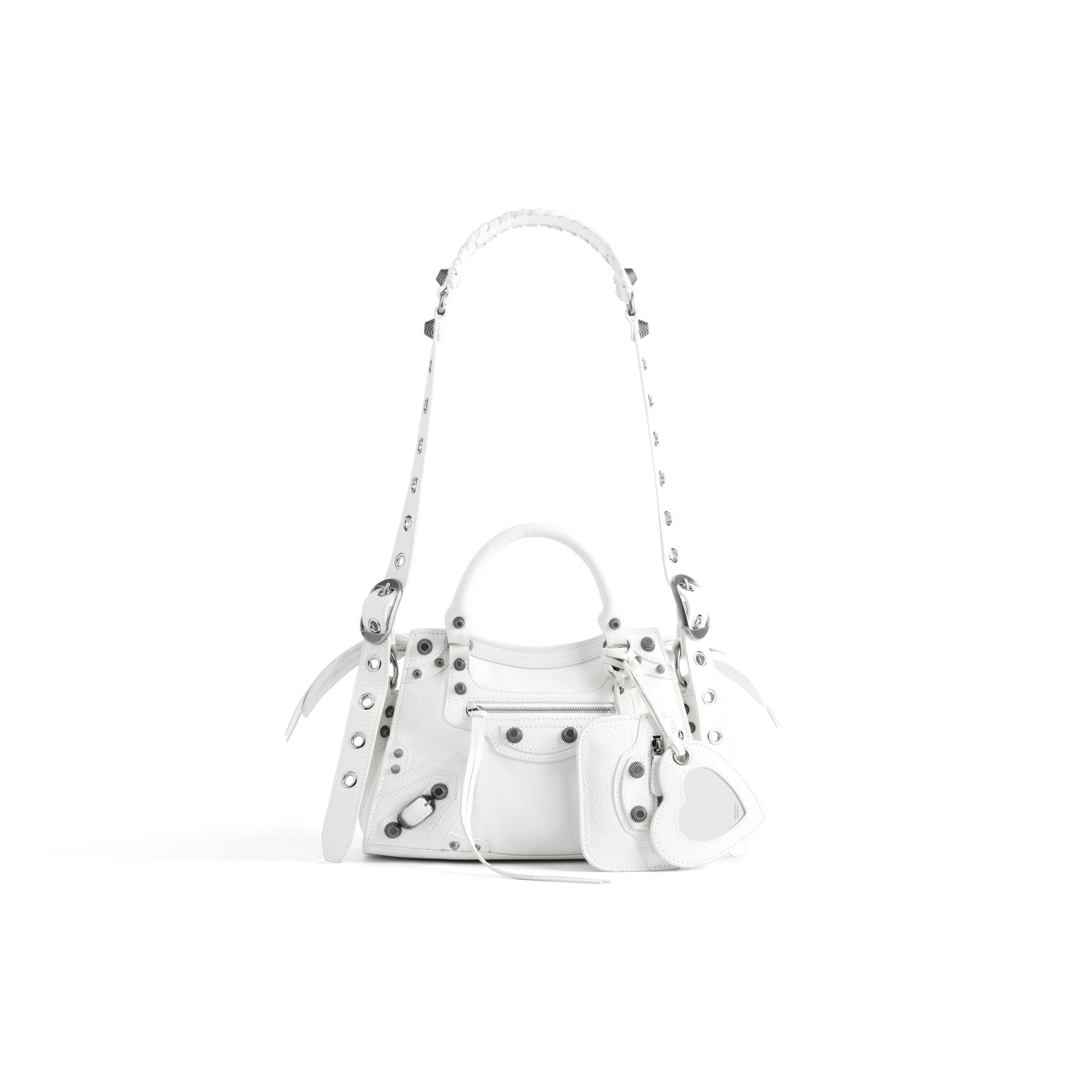 BALENCIAGA WOMEN'S NEO CAGOLE XS HANDBAG IN WHITE 700940210B09104 (26*17.8*11.4cm) BALENCIAGA WOMEN'S NEO CAGOLE XS HANDBAG IN WHITE 700940210B09104 (26*17.8*11.4cm)